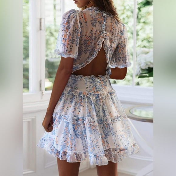 🌞V Neck Dresses for Women Casual Ruffle Tiered Sh - Picture 2 of 3